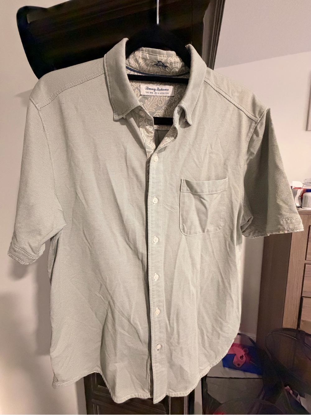 Tommy Bahama Pale Green Short-Sleeve Button-Down Shirt